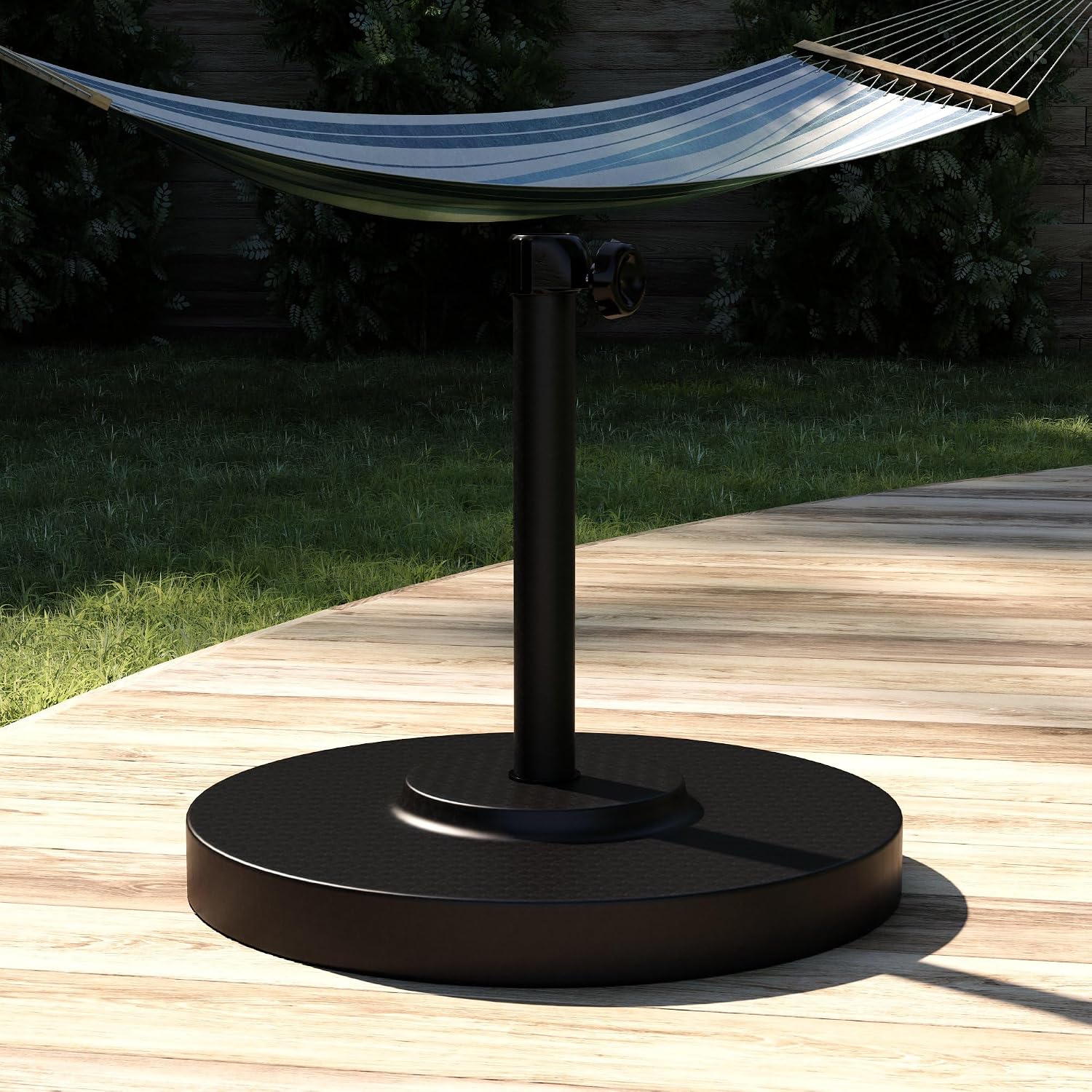 Black Round Concrete Patio Umbrella Base