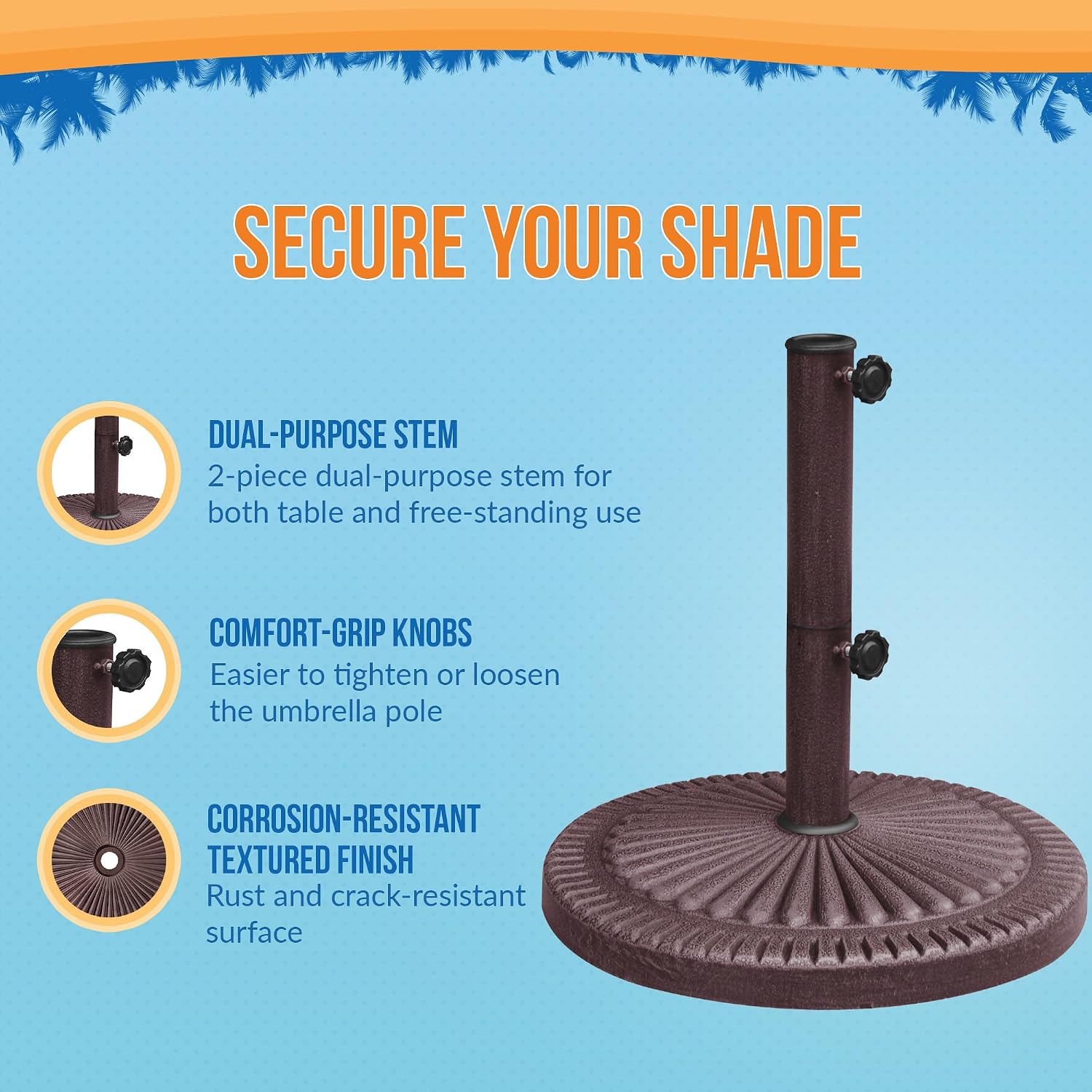 Bronze Resin Weather‑Resistant Umbrella Base