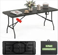 Black Heavy‑Duty Portable Folding Table