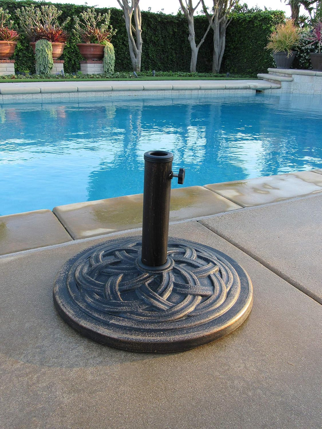 Bronze Cast‑Stone Patio Umbrella Base