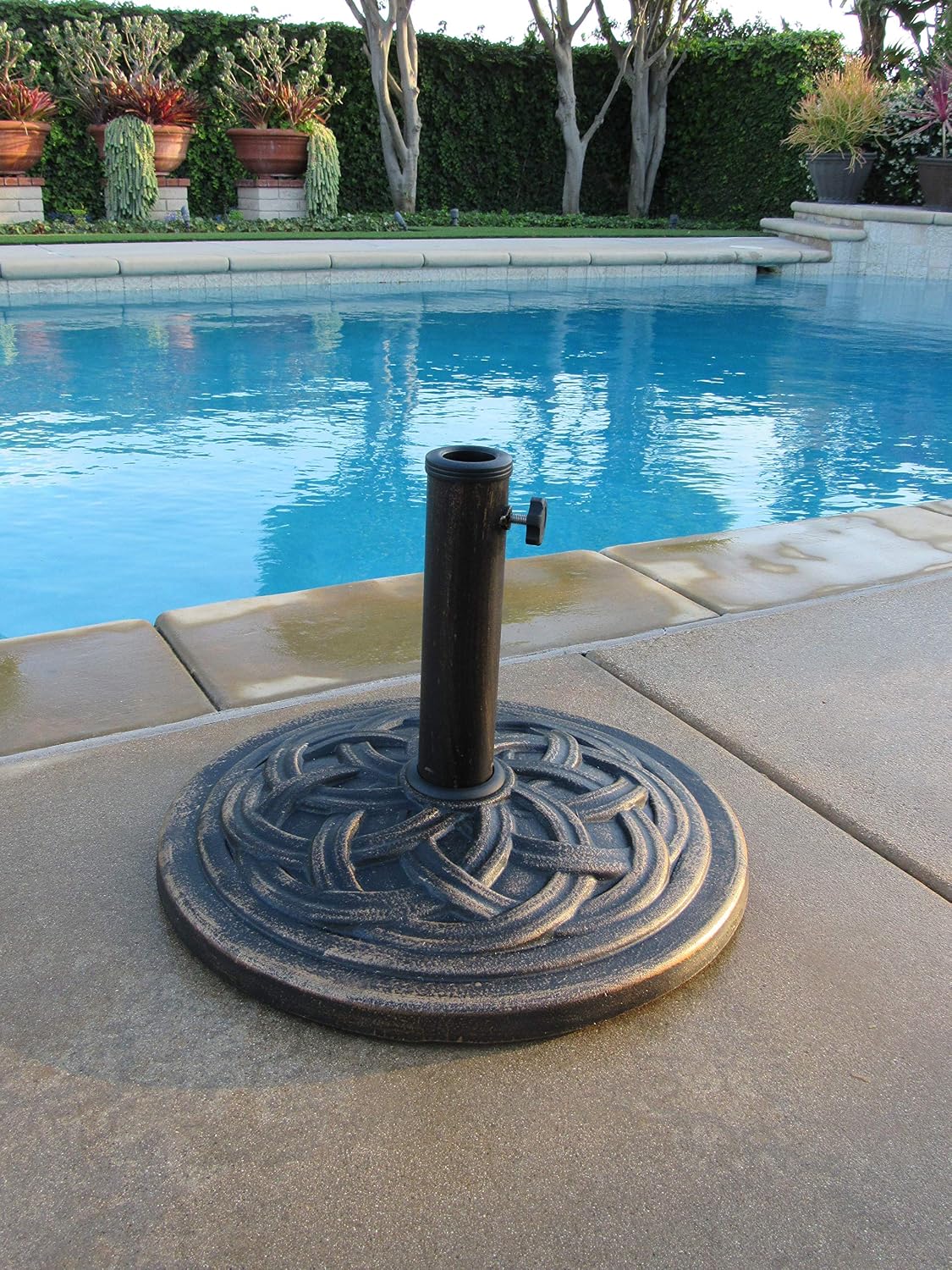 Bronze Cast‑Stone Patio Umbrella Base
