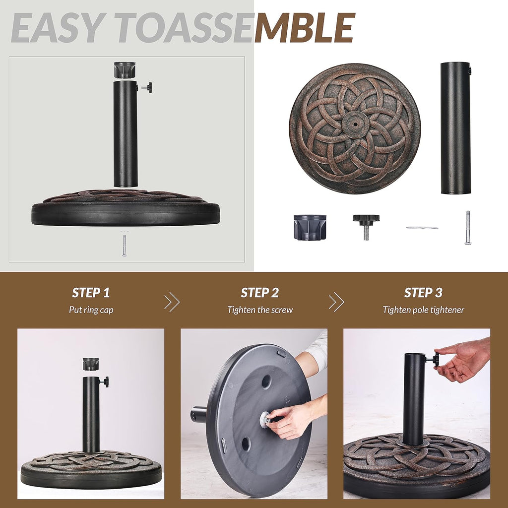 Bronze Heavy‑Duty Patio Umbrella Base