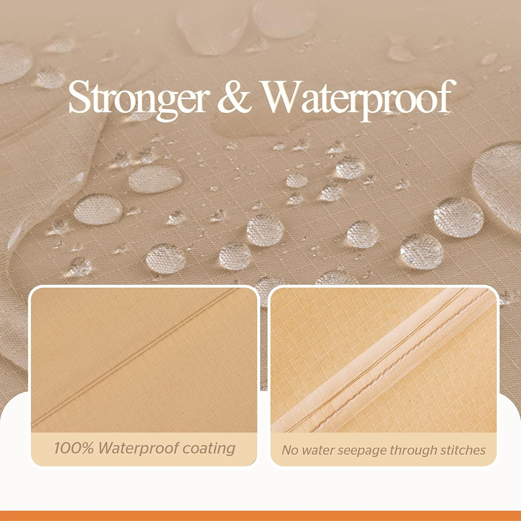 Beige Large Rectangular Patio Table Cover