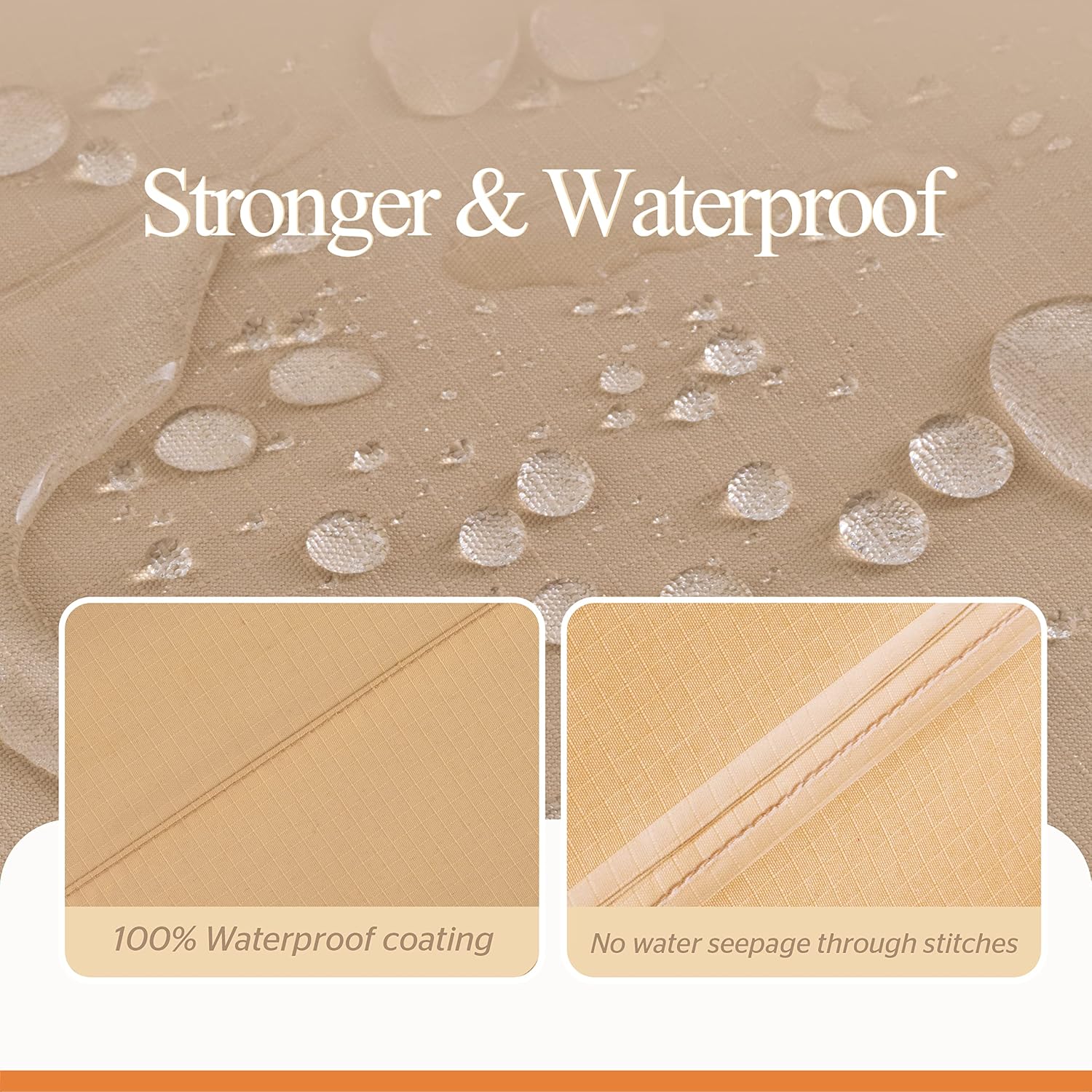 Beige Large Rectangular Patio Table Cover