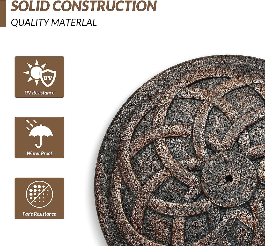 Bronze Heavy‑Duty Patio Umbrella Base