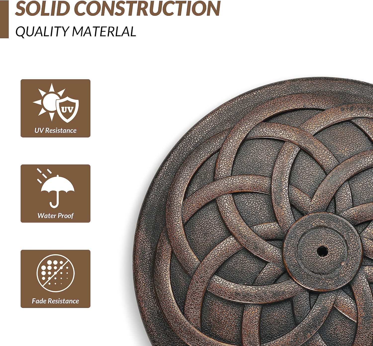Bronze Heavy‑Duty Patio Umbrella Base