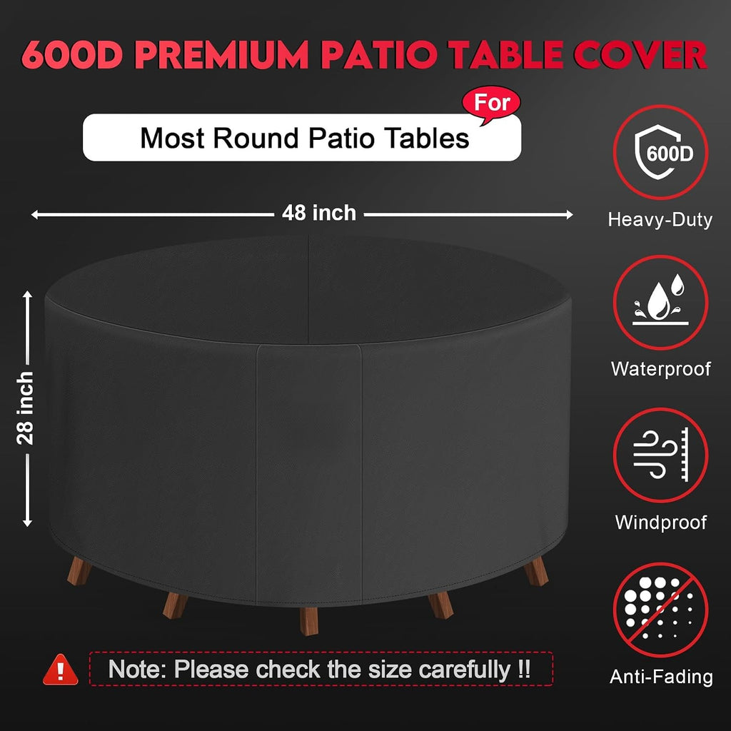 Waterproof Round Patio Furniture Table Cover