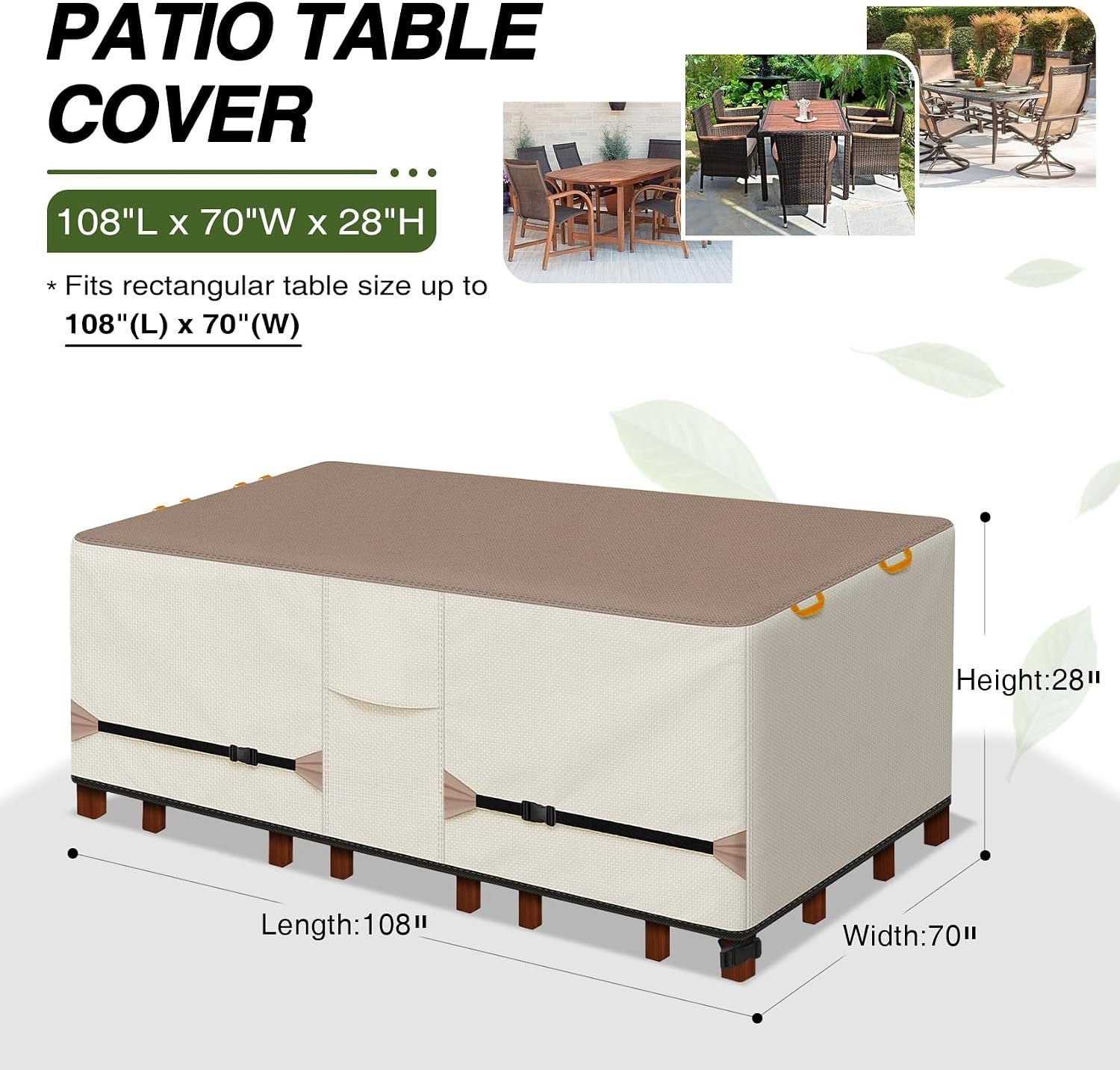 Waterproof Rectangular Patio Furniture Cover